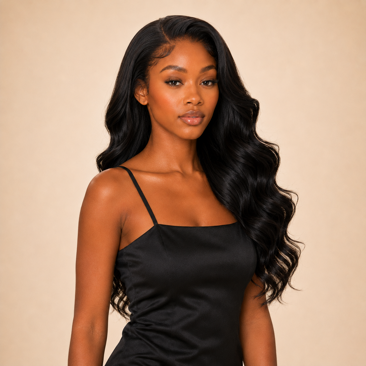 AA WIGS 22 Swiss HD Body Wave – 1B Natural Black