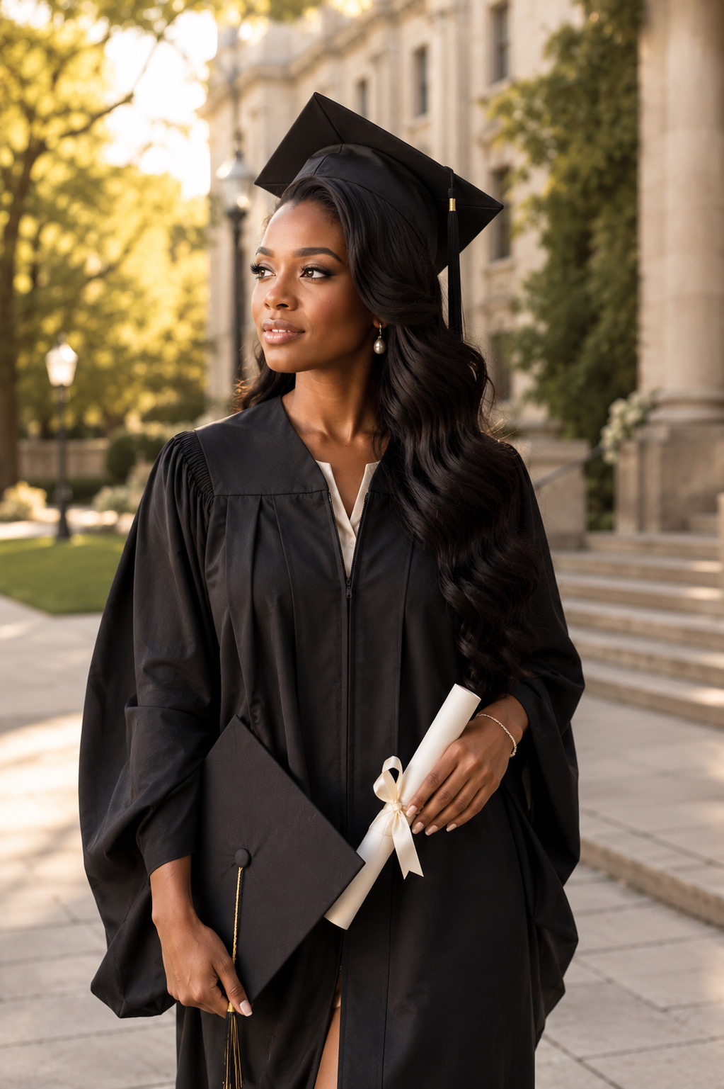 Graduation — AA WIGS 1B Natural Black body wave wig