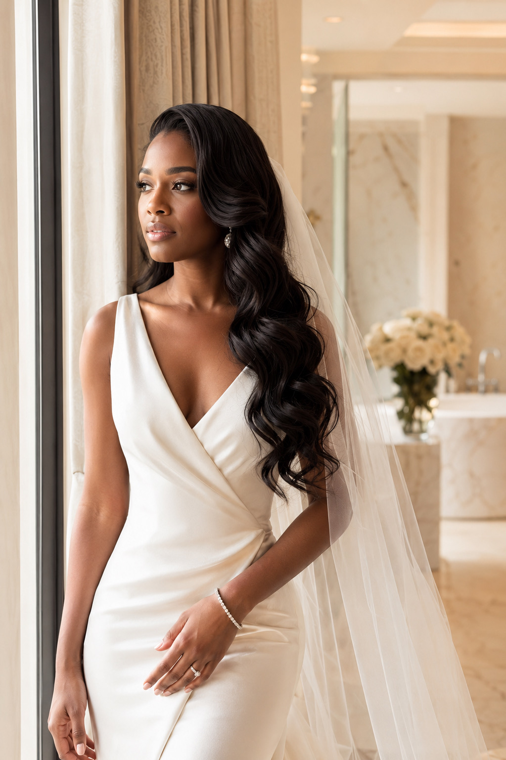 Wedding Bride — AA WIGS 1B Natural Black body wave wig